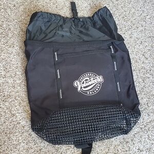Universal Volunteers Black Drawstring Backpack with Front Pocket